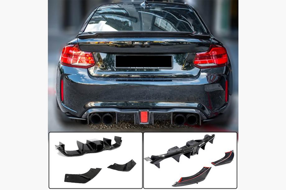 BMW 2 Series F22/F23 2014-2021 Rear Diffuser V8 (for F87 M2/M2C, Carbon) Photo 1