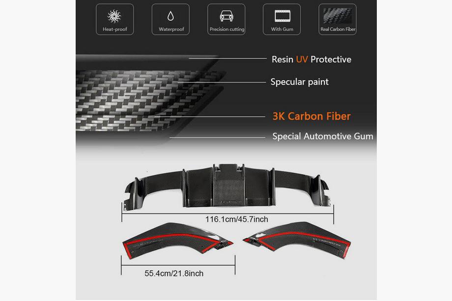 BMW 2 Series F22/F23 2014-2021 Rear Diffuser V8 (for F87 M2/M2C, Carbon) Photo 6