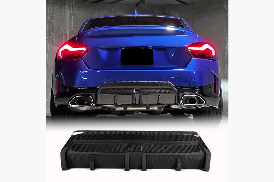 BMW 2 Series G42 2021- Rear Bumper Diffuser V2 (for M-Sport, Carbon) Image