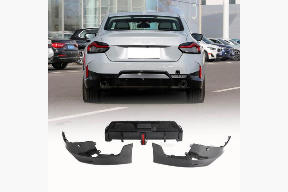 BMW 2 Series G42 2021- Rear Bumper Diffuser V1 (for M-Sport, Carbon) Image