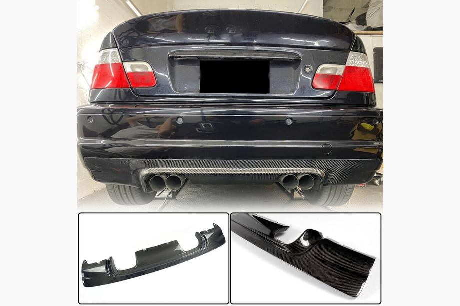 BMW 3 Series E46 1998-2006 Rear Bumper Diffuser V1 (for M3, Carbon) Image