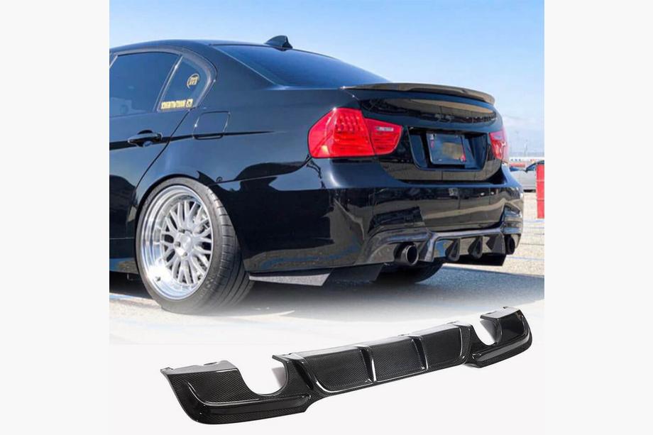 BMW 3 Series E90/E91 2005-2011 Rear Bumper Diffuser FRP V4 (for E90 M Sport) Image