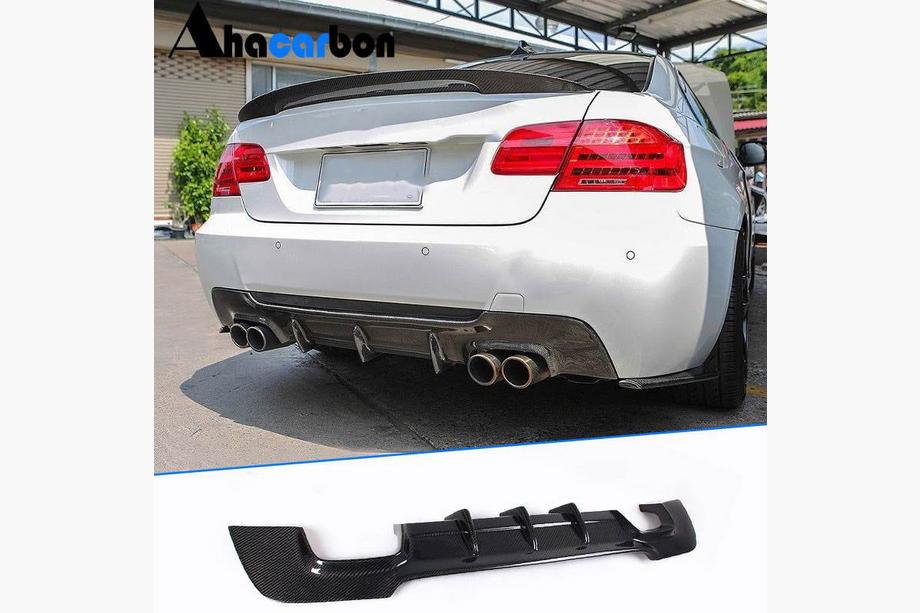 BMW 3 Series E92/E93 2006–2013 Rear Bumper Diffuser V1 (for M-Sport, Carbon) Image