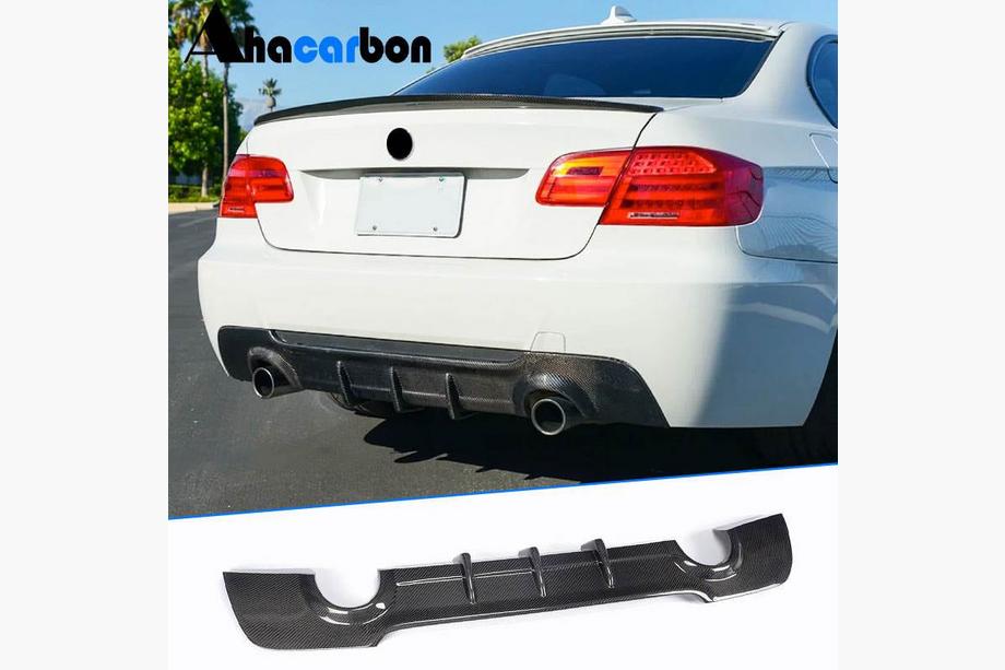 BMW 3 Series E92/E93 2006–2013 Rear Bumper Diffuser V2 (for M-Sport, Carbon) Image
