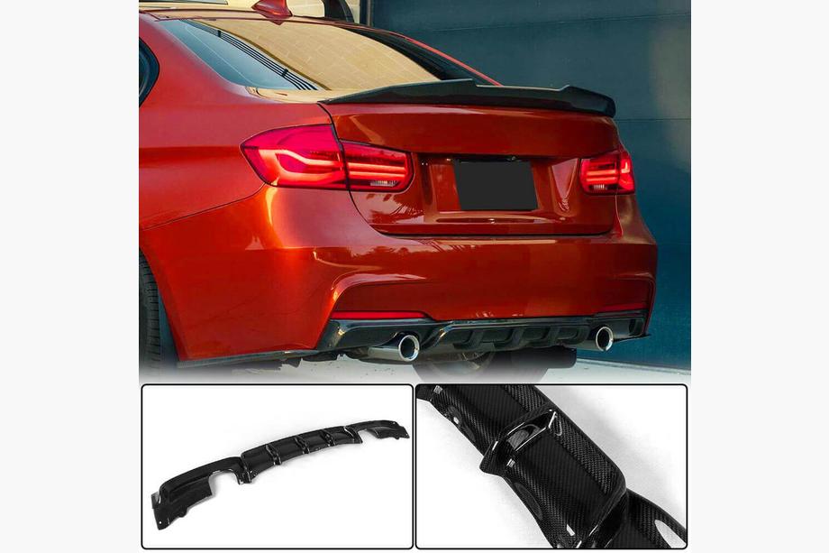 BMW 3 Series F30/F31 2012-2019 Rear Bumper Diffuser Carbon V2 (for M-Sport) Photo 1