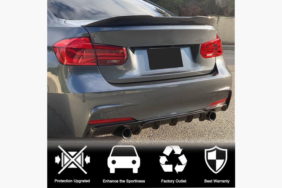 BMW 3 Series F30/F31 2012-2019 Rear Bumper Diffuser Carbon V2 (for M-Sport) Photo 2