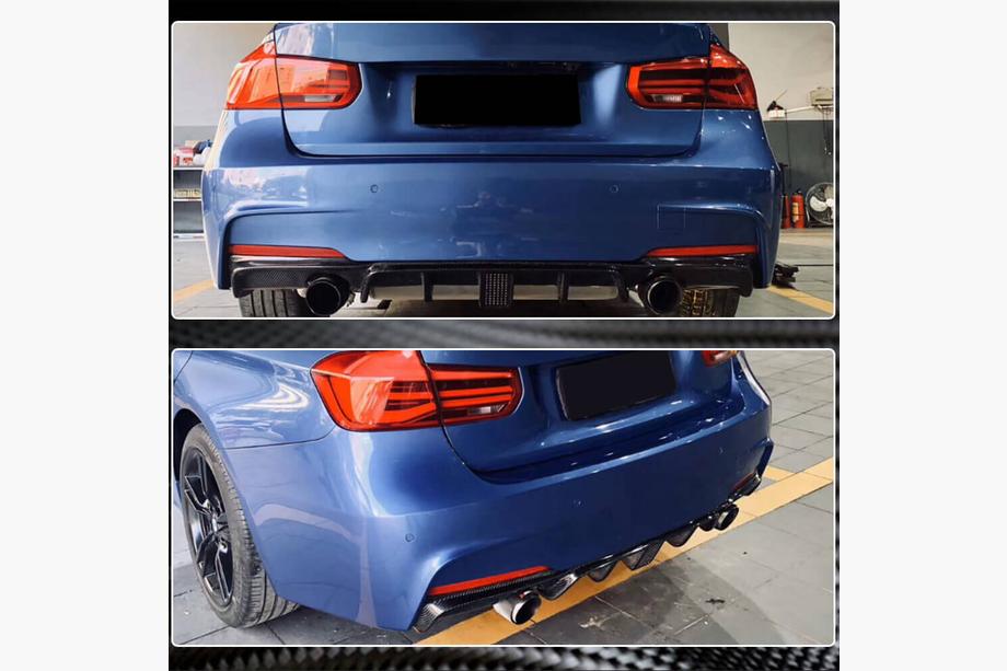 BMW 3 Series F30/F31 2012-2019 Rear Bumper Diffuser Carbon V9 (for M-Sport) Photo 5