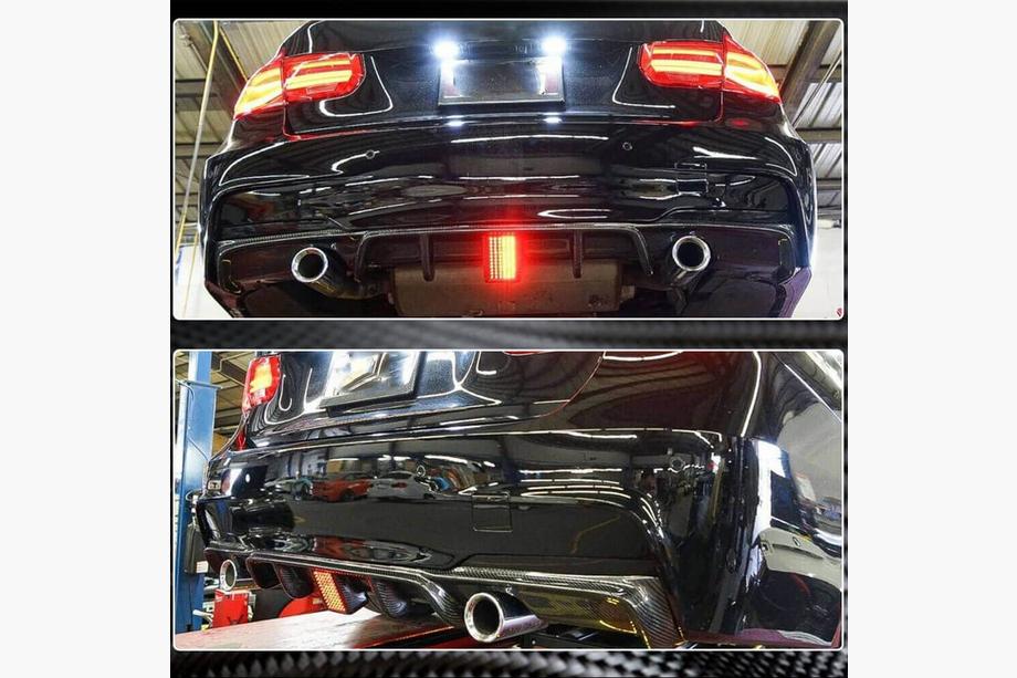 BMW 3 Series F30/F31 2012-2019 Rear Bumper Diffuser V2 for F30 M-Sport, Carbon Photo 3