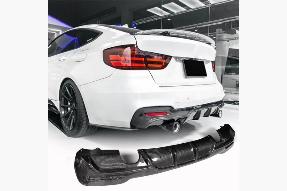 BMW 3 Series F34 2013–2020 Rear Bumper Diffuser V2 for F34 M-Sport, Carbon Photo 1