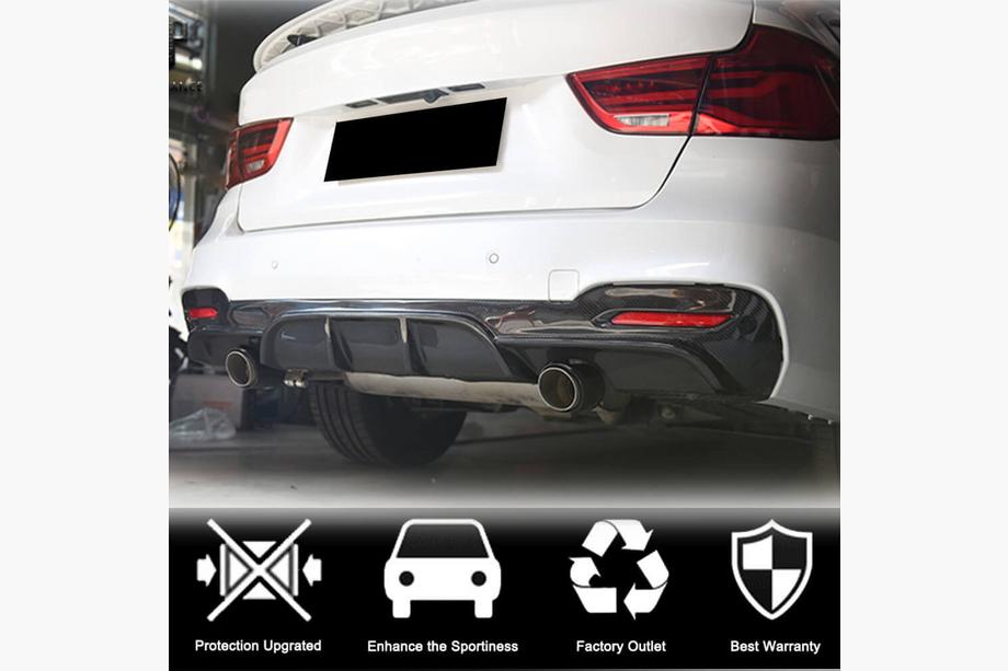 BMW 3 Series F34 2013–2020 Rear Bumper Diffuser V2 for F34 M-Sport, Carbon Photo 3