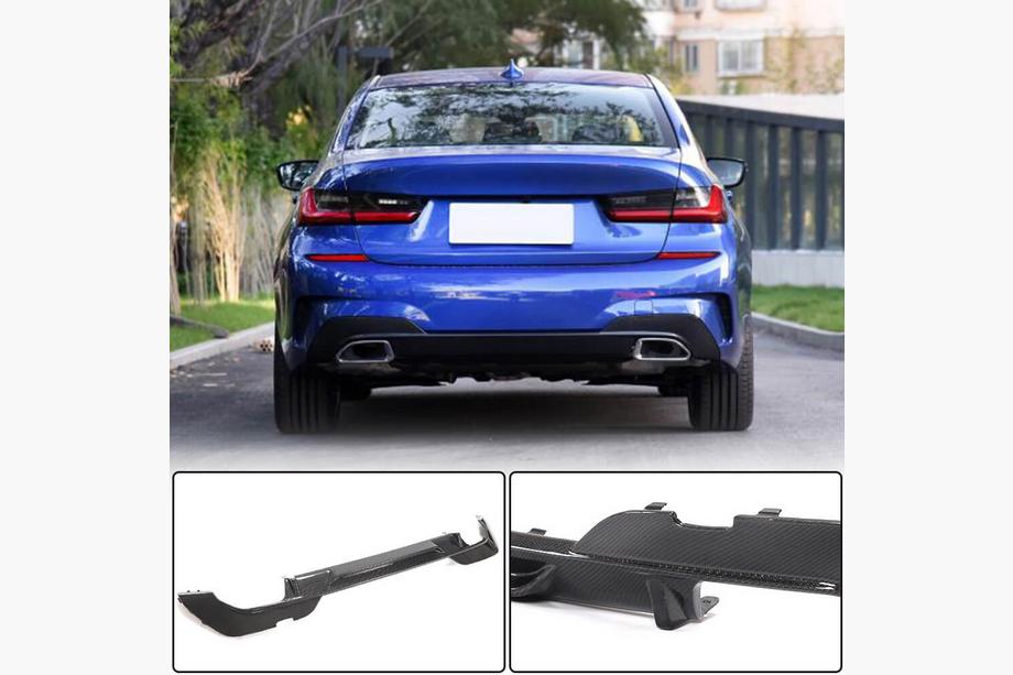 BMW 3 Series G20/G21 2018- Rear Bumper Diffuser V1 for M-Sport 2018-2022, Carbon Photo 1