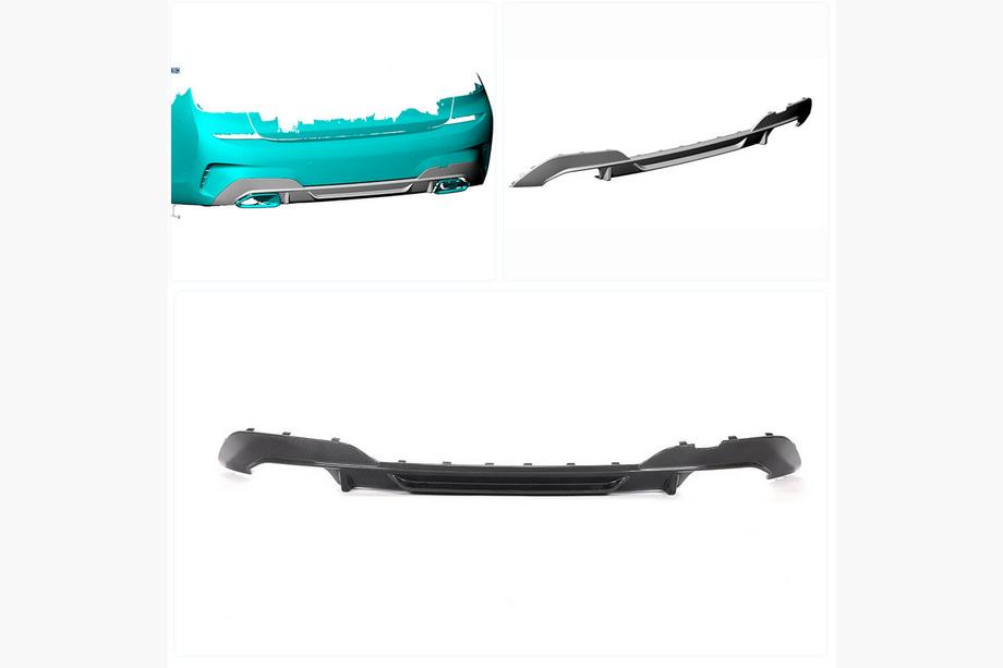 BMW 3 Series G20/G21 2018- Rear Bumper Diffuser V1 for M-Sport 2018-2022, Carbon Photo 2