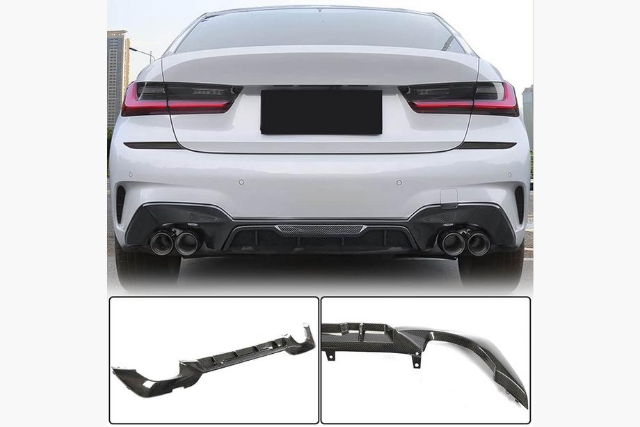 BMW 3 Series G20/G21 2018- Rear Bumper Diffuser V7 (for M-Sport 2018-2022, Carbon) Image