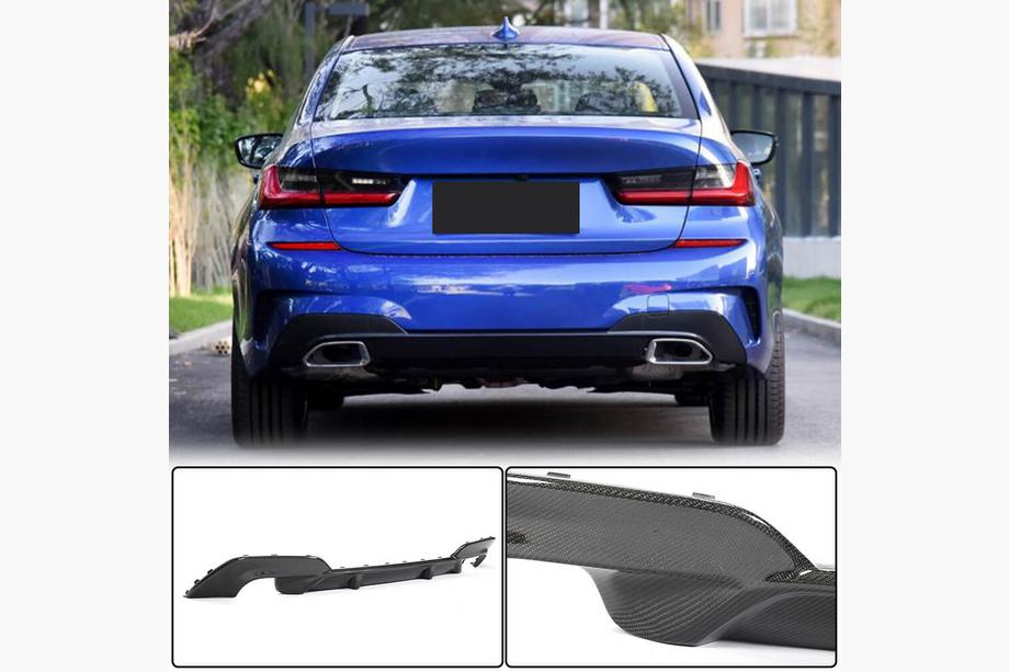 BMW 3 Series G20/G21 2018- Rear Diffuser V5 for M-Sport 2018-2022, Carbon Image