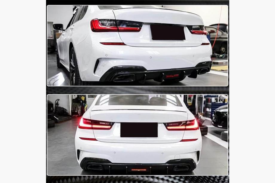 BMW 3 Series G20/G21 2018- Rear Bumper Diffuser V6 (for M-Sport 2018-2022, Carbon) Photo 5