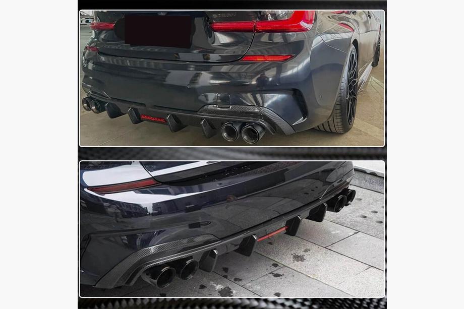 BMW 3 Series G20/G21 2018- Rear Bumper Diffuser V6 (for M-Sport 2018-2022, Carbon) Photo 6
