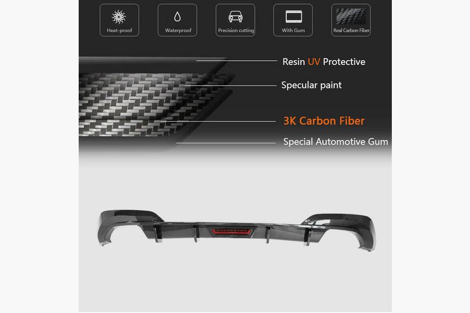 BMW 3 Series G20/G21 2018- Rear Bumper Diffuser V6 (for M-Sport 2018-2022, Carbon) Photo 7