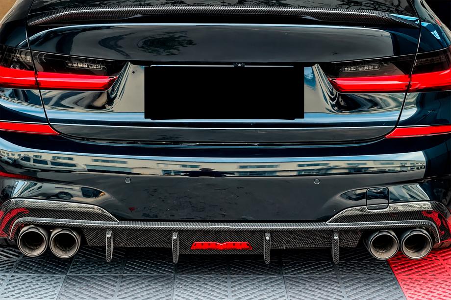 BMW 3 Series G20/G21 2018- Rear Bumper Diffuser V6 (for M-Sport 2018-2022, Carbon) Photo 3