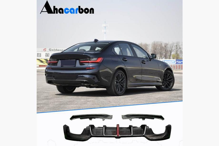 BMW 3 Series G20/G21 2018- Rear Bumper Diffuser V3 (for M-Sport 2018-2022, Carbon) Photo 1
