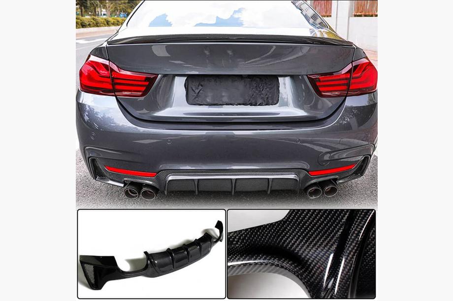 BMW 4 Series F32/F33/F36 2012-2020 Rear Bumper Diffuser V1 (for M-Sport, Carbon) Image