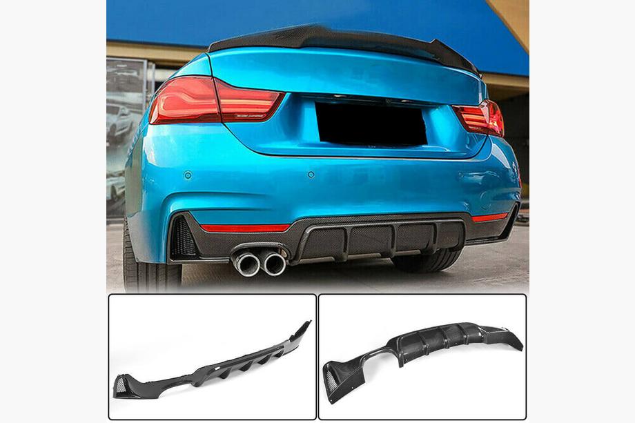 BMW 4 Series F32/F33/F36 2012-2020 Rear Bumper Diffuser V2 (for M-Sport, Carbon) Image