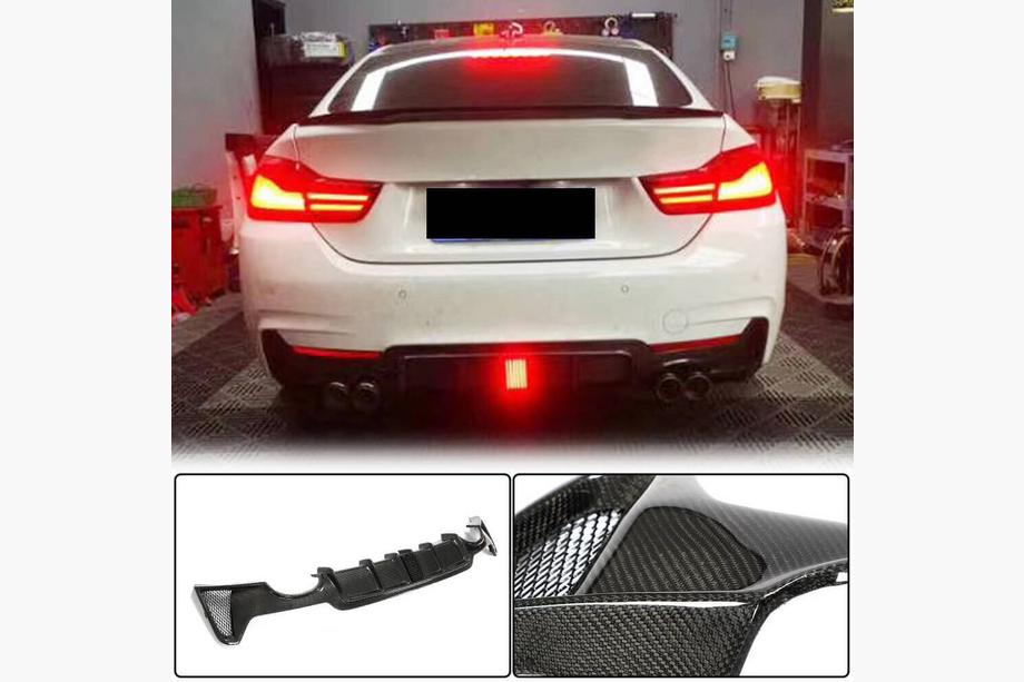 BMW 4 Series F32/F33/F36 2012-2020 Rear Bumper Diffuser V7 (for M-Sport, Carbon) Image