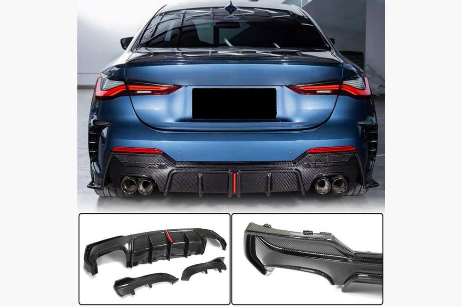BMW 4 Series G22/23/26 2020- Rear Bumper Diffuser FRP V4 (M-Sport) Image