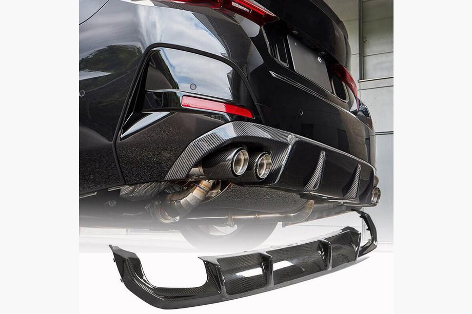 BMW 4 Series G22/23/26 2020- Rear Bumper Diffuser V2 (for G26 M-Sport, Carbon) Photo 1
