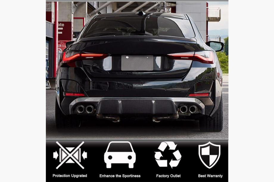 BMW 4 Series G22/23/26 2020- Rear Bumper Diffuser V2 (for G26 M-Sport, Carbon) Photo 2
