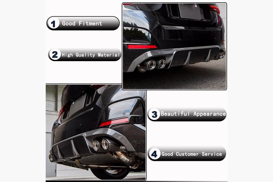 BMW 4 Series G22/23/26 2020- Rear Bumper Diffuser V2 (for G26 M-Sport, Carbon) Photo 3