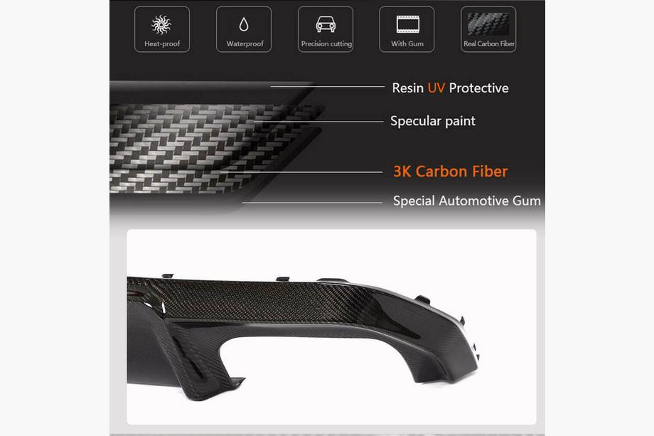 BMW 4 Series G22/23/26 2020- Rear Bumper Diffuser V2 (for G26 M-Sport, Carbon) Photo 4