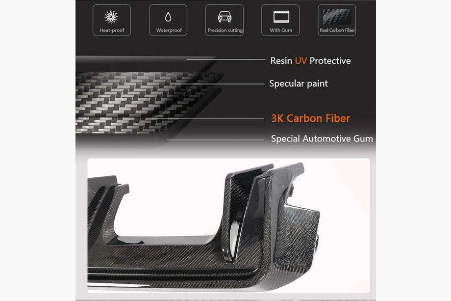 BMW 4 Series G22/23/26 2020- Rear Bumper Diffuser V5 (for G82/G83, Carbon) Photo 4