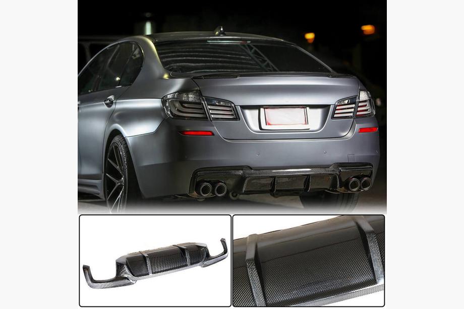 BMW 5 Series F10/F11 2010–2016 Rear Bumper Diffuser V1 for F10 M-Sport, Carbon Photo 2