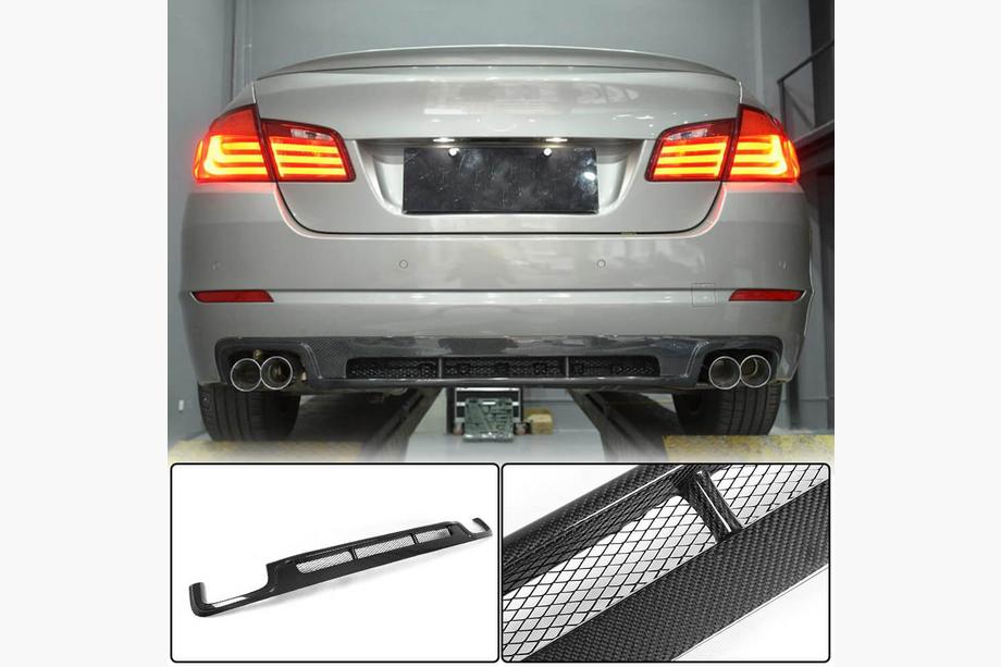 BMW 5 Series F10/F11 2010–2016 Rear Bumper Diffuser for F10 Base 2010-2013, Carbon Photo 1