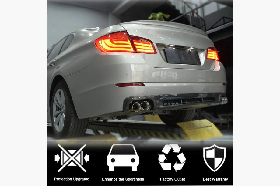 BMW 5 Series F10/F11 2010–2016 Rear Bumper Diffuser for F10 Base 2010-2013, Carbon Photo 2