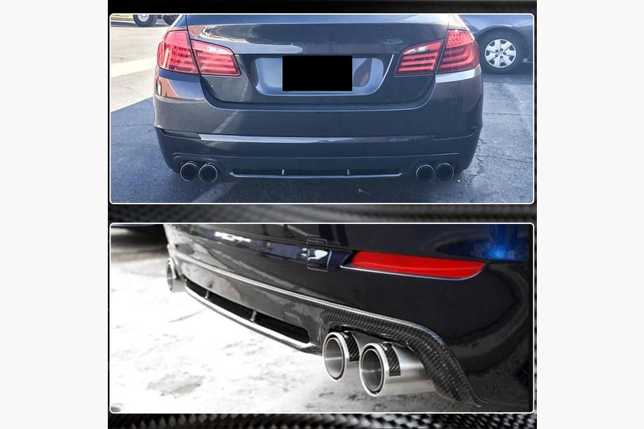 BMW 5 Series F10/F11 2010–2016 Rear Bumper Diffuser for F10 Base 2010-2013, Carbon Photo 4