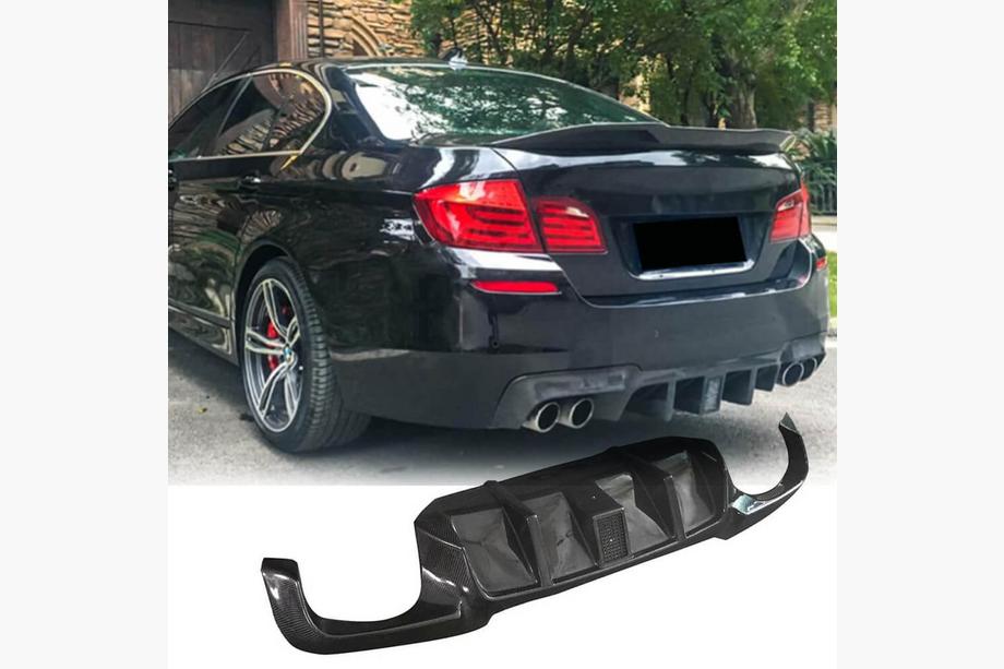 BMW 5 Series F10/F11 2010–2016 Rear Diffuser V2 for F10 M-Sport, Carbon Image
