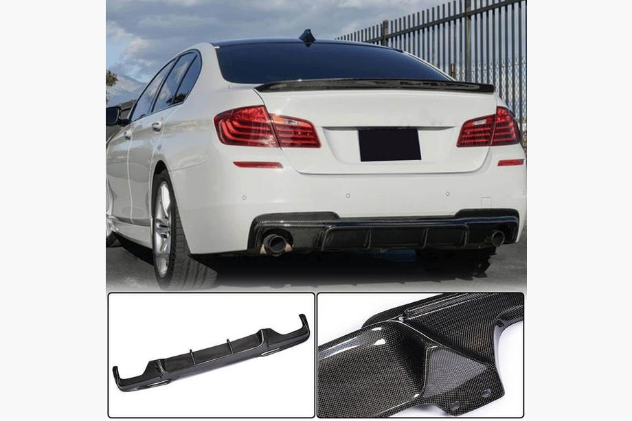 BMW 5 Series F10/F11 2010–2016 Rear Bumper Diffuser Carbon V5 (M-Sport) Image