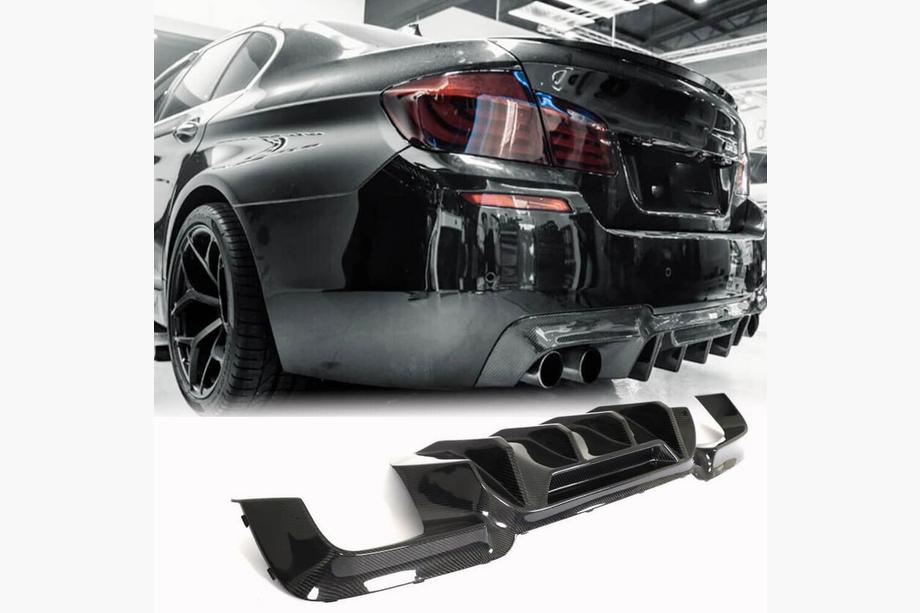 BMW 5 Series F10/F11 2010–2016 Rear Bumper Diffuser V3 for F10 M5, Carbon Image