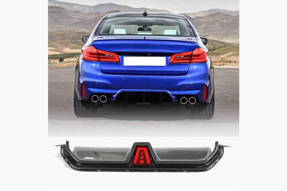 BMW 5 Series G30/G31 2017–2023 Rear bumper diffuser V2 for M5 F90 (Carbon) Image
