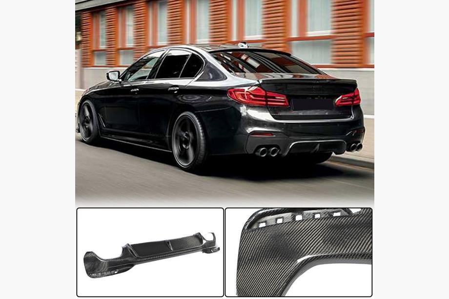 BMW 5 Series G30/G31 2017–2023 Rear bumper diffuser V3 for M-Sport/M5 F90 (Carbon) Photo 1
