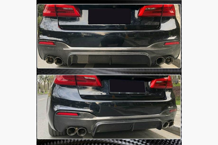 BMW 5 Series G30/G31 2017–2023 Rear bumper diffuser V3 for M-Sport/M5 F90 (Carbon) Photo 3