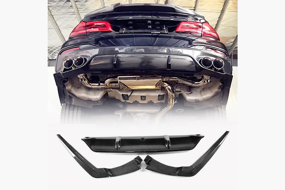 BMW 5 Series G30/G31 2017–2023 Rear bumper diffuser V6 (for M-Sport, carbon) Image