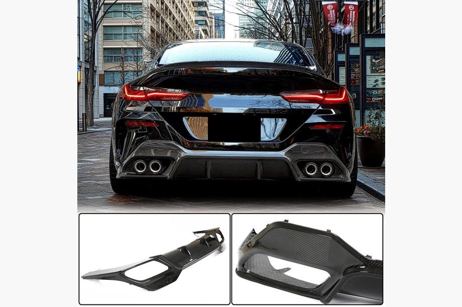 BMW 8 Series G14/G15/G16 2018- Rear Bumper Diffuser V2 (for G16 M-Sport, Carbon) Image