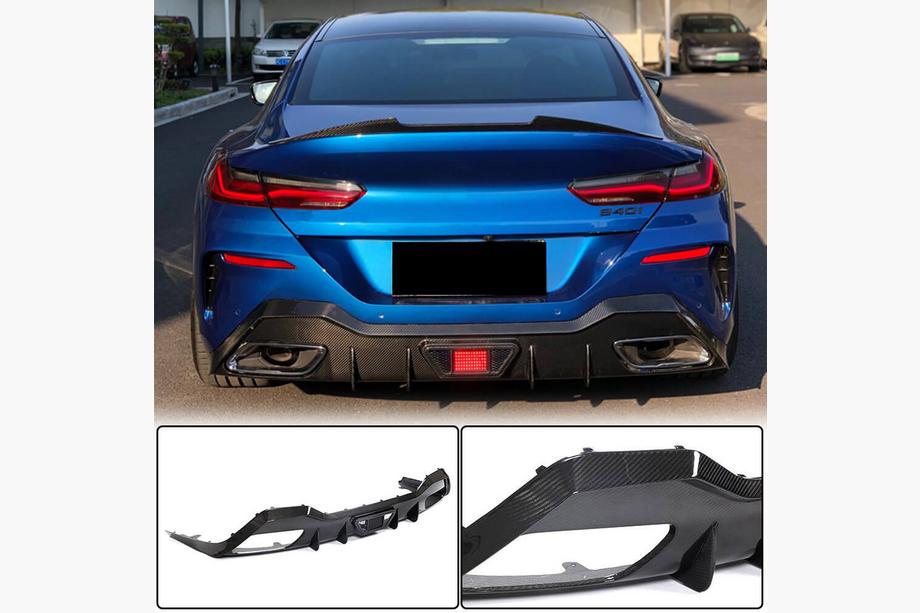 BMW 8 Series G14/G15/G16 2018- Rear Bumper Diffuser V1 for G16 M-Sport, Carbon Image