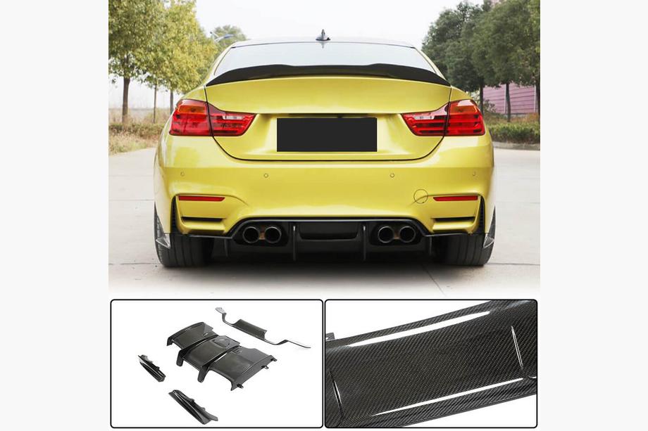 BMW 3 Series F30/F31 2012-2019 Rear Bumper Diffuser V1 (for F80, Carbon) Image