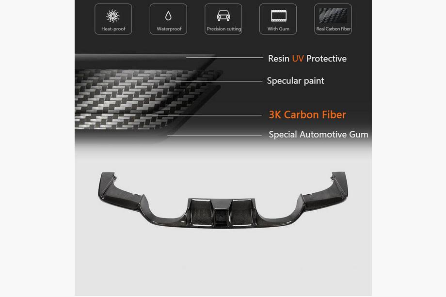 BMW 3 Series F30/F31 2012-2019 Rear Bumper Diffuser V12 (for F80, Carbon) Photo 5