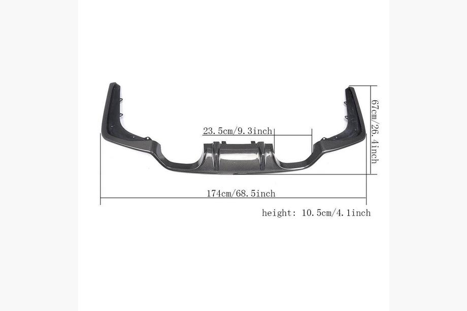 BMW 4 Series F32/F33/F36 2012-2020 Rear Bumper Diffuser V2 (for F82/F83, Carbon) Image