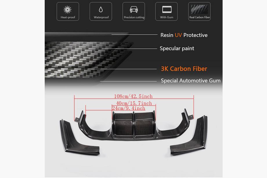 BMW 4 Series F32/F33/F36 2012-2020 Rear Bumper Diffuser V5 (for F82/F83, Carbon) Photo 7