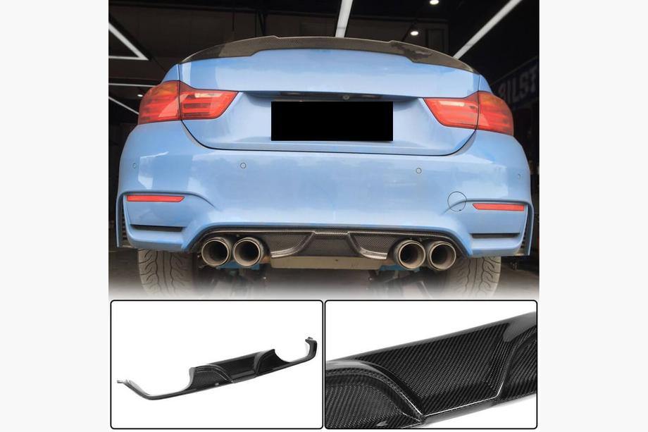 BMW 4 Series F32/F33/F36 2012-2020 Rear Bumper Diffuser V7 (for F82/F83, Carbon) Image